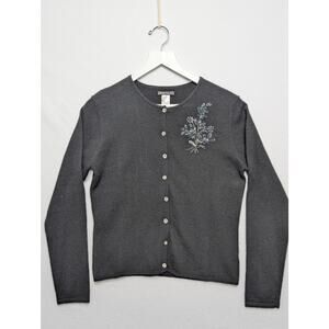 Anne Klein Cashmere Cardigan with Embellishment M